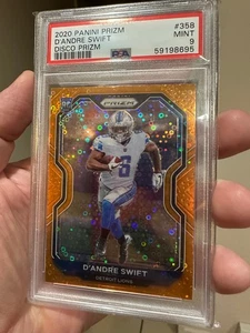 RARE - D'ANDRE SWIFT RC - 2020 PRIZM  DISCO PRIZM ROOKIE ORANGE #358  PSA 9 - Picture 1 of 2
