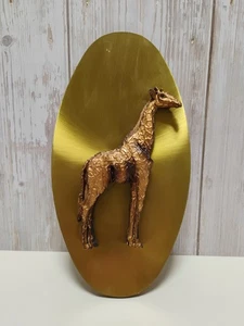 Vintage Copper Giraffe 3D Wall Hanging Safari Art Raised Picture 10.5" X 5.5" - Picture 1 of 4