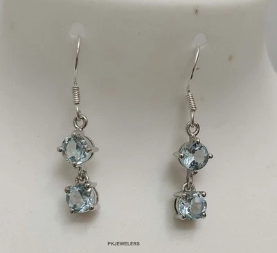 Orecchini donna in argento sterling 925 con vera pietra preziosa topazio... - Immagine 1 di 4