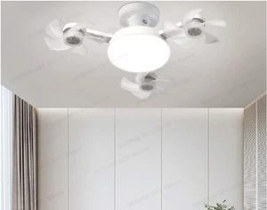 LED Deckenventilator Leuchte - mit Fernbedienung & Edison / Bajonett Adapter 3 KLAPPVENTILATOREN - Bild 1 von 1
