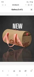 ✅ Bolso de Belleza de Lona Brillante Bolso de Mano Marrón Rosa Desierto Rosa Cremallera Lona LOTE DE 2X✅ - Imagen 1 de 3