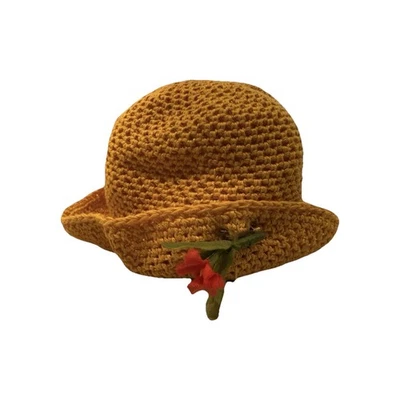 Sombrero tejido amarillo con flor American Girl Doll Of Today 1996 Foto 1 de 4