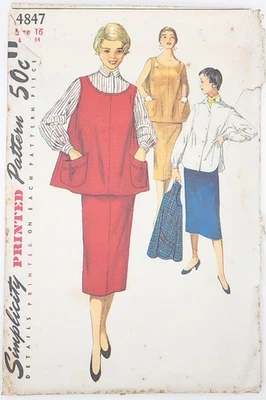 Vintage 1954 Sewing Pattern Simplicity 4847 Misses Maternity Suit size 16 - Image 1 of 4