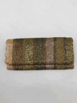 二手 Moyna 棕色串珠手拿包 — 第 1/4 张图片