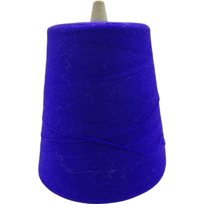 Vintage Bright Royal Blue Weaving Knitting Cone Yarn Large Single Cone - Image 1 of 4