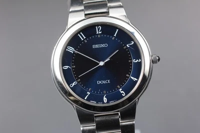 Vintage 1991 [Exc+5] Seiko Dolce 8J41-6190 Navy Quartz Men’s Watch From JAPAN - Image 1 of 4