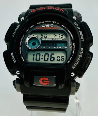 Reloj Casio G-Shock DW9052 200M Resistente al Agua, 24 HR Cronómetro Negro Foto 1 de 4