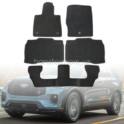 For 2020 2021 2022 2023 2024 2025 Ford Explorer Front & Rear Floor Mats Carpet - Image 1 of 4