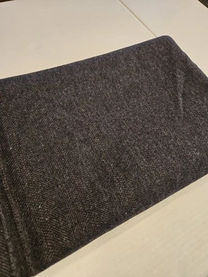 100% Wool Fabric 58" X 46" Charcoal Gray Chevron Herringbone  - Image 1 of 3