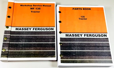 Juego de taller de reparación de catálogo de piezas manual de servicio de fábrica para tractor Massey Ferguson 135 Foto 1 de 4