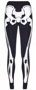 Neu Damen Frauen Skelton Röntgenmuster Hose Halloween dehnbare Legging Größe 8-22 - Bild 1 von 2