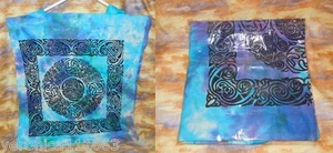 1 Tote Bag Triskel Celtic Knot NEW Tie-dye Reusable Washable Cotton 18" x 18" - Picture 1 of 3