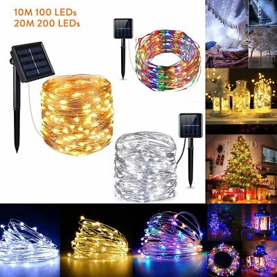 10-20M LED Solar Fairy String Light Waterproof Party Xmas Garden Outdoor Decor R - Image 1 of 4