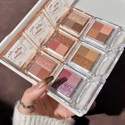 4 Colors Pearlescent Eyeshadow Palette Glitter Sequins Eye Shadow Pigment - Image 1 of 4