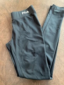Girl's L  14  FILA Sport  Leggings Athletic  Stretch Black Running Activewear - Picture 1 of 6