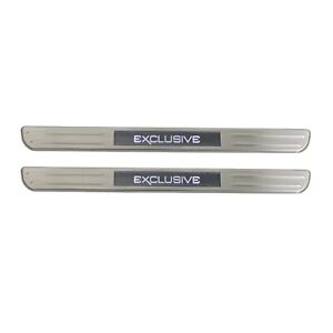 Door Sill Scuff Plate Illuminated for Smart ForTwo Exclusive Steel Silver 2 Pcs