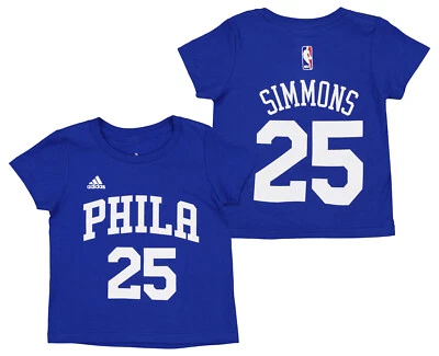 Adidas Philadelphia 76ers Ben Simmons #25 NBA Toddlers Game Time Tee, Blue - Image 1 of 3