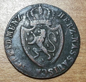 ALEMANIA GERMANY NASSAU 1/4 KREUZER 1819 MBC- - Imagen 1 de 2