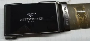 Septwolve Men waist belt genuine cow leather Auto lock Buckle black 73821A798-01 - Picture 1 of 2