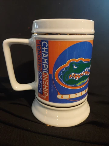 UNIVERSITY OF FLORIDA GATORS 2007 NATIONAL CHAMPS CERAMIC STEIN MUG Great Cons Cover