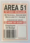Area 51 Thumbprint / Top Secret / Neck Chain Unlaminated ID Novelty