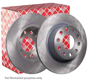 Pair of Febi Rear Solid Brake Discs for Audi A3 Seat Leon Skoda Octavia VW Go - Picture 1 of 4