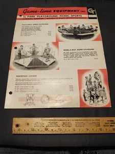 VTG Game Time Brochure Jungle Gym Playground Equipment 1950s Baedeen's Syracuse - Picture 1 of 8