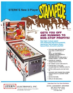 Stampede Stern Pinball Flyer / Brochure / Ad - Mint Condition - Picture 1 of 1