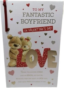 BOYFRIENDLOVE TEDD Valentines Day Card 7 Page Insert Extra Large 12 x 7.5 inches - Picture 1 of 6