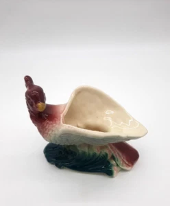 Vintage American Bisque Cockatiel Bird MCM Pottery Planter - Picture 1 of 9
