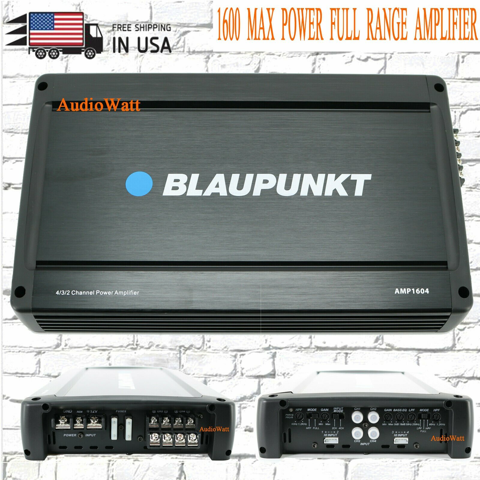 CAR AMP AMPLIFIER 1600W MAX PEAK POWER 