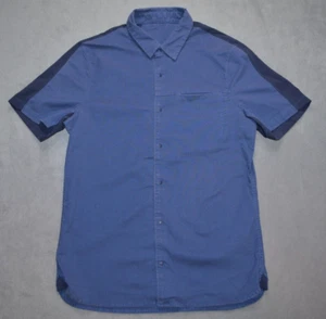 Lululemon Shirt Mens S Blue Snap Button Up Short Sleeve Athletic Casual - Picture 1 of 9