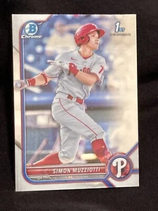 2022 Bowman Chrome Prospects Simon Muzziotti Philadelphia Phillies #BCP-40 1st - Bild 1 von 2