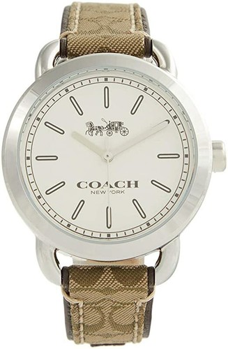 Orologio da donna Coach 14502389 Lexington Khaki firma pelle cassa argento