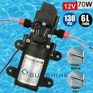 12V-130PSI Water Pump Self Priming Diaphragm High Pressure RV Automatic Switch - Bild 1 von 12