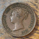 1844 Great Britain Young Victoria 1/2 Farthing Nice Original XF KM-738 CHRC