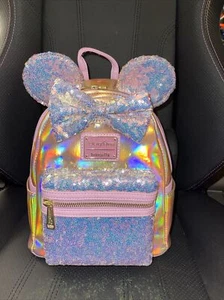 NEU DISNEY 50. ROSA OHR SCHILLERNDE PAILLETTEN LOUNGEFLY RUCKSACK - Bild 1 von 6