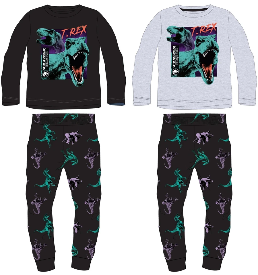 Schlafanzug Jurassic World Park Kinder Pyjama T-Rex Dinosaurier Dino 134 - 164