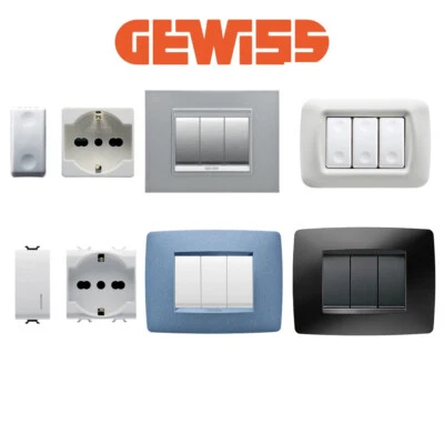 PRESA GEWISS SYSTEM BIANCA ORIGINALE SCHUKO TV PULSANTE PLACCA STAGNO 503