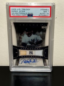 2005 Upper Deck Trilogy Signature Materials /75 AUTO relic bat patch DEREK JETER