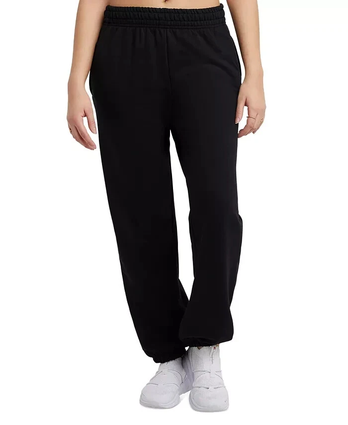 Champion L72221 Powerblend Boyfriend Black Sweatpants Girl's Size S