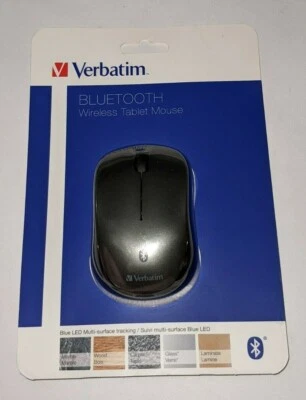Verbatim 98590 Bluetooth Wireless Tablet Multi-Trac Blue Led Mouse 2.4 Ghz NEW - Image 1 of 2