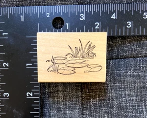 Art Impressions WM Rubber Stamp E-1043 Pond Lily Pads Stream Plants 1996 NEW VTG - Picture 1 of 3