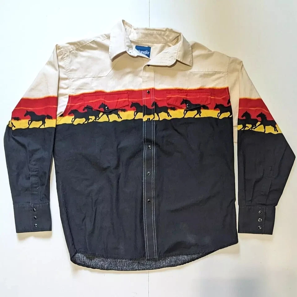 Camisa Western Americano Wrangler botones de perlas. Importada USA - Imagen 1 de 2