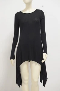 IVAN GRUNDAHL Black Asymmetric Dress Size M lightweight thin rib knit stretch - Picture 1 of 7