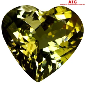 1.51 ct AIG Certified Gorgeous Heart Shape (8 x 7 mm) Greenish Yellow Tanzanite - Picture 1 of 3