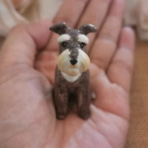 Schnauzer handbemalte Miniatur Tier Hund Keramik Figuren - Bild 1 von 8