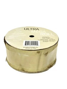 Ultra Mega Roll Wired 2.5" 25 Yd. Gold Metallic Christmas Ribbon - NEW - Picture 1 of 5