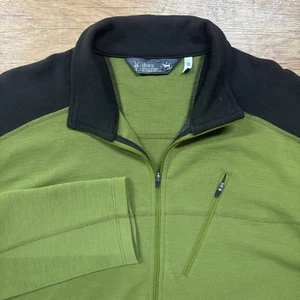 Men’s XL Ibex 1/2 Zip Sweater Green Wool Base Layer Outdoor Pullover - Picture 1 of 7