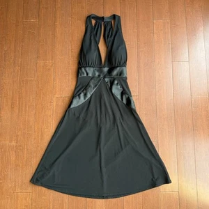 Y2K Morgan & Co Black Maxi Dress Womens Size M Glam Party Prom Halter Cutout - Picture 1 of 9